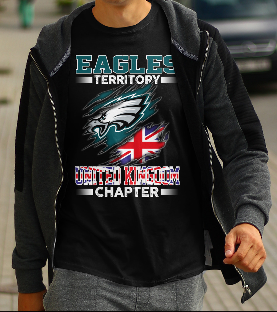 Eagles Territory United Kingdom Chapter With Flag And Eagle T-Shirt