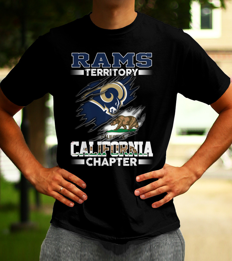 Rams Territory California Chapter Bear Flag Graphic Swirl T-Shirt