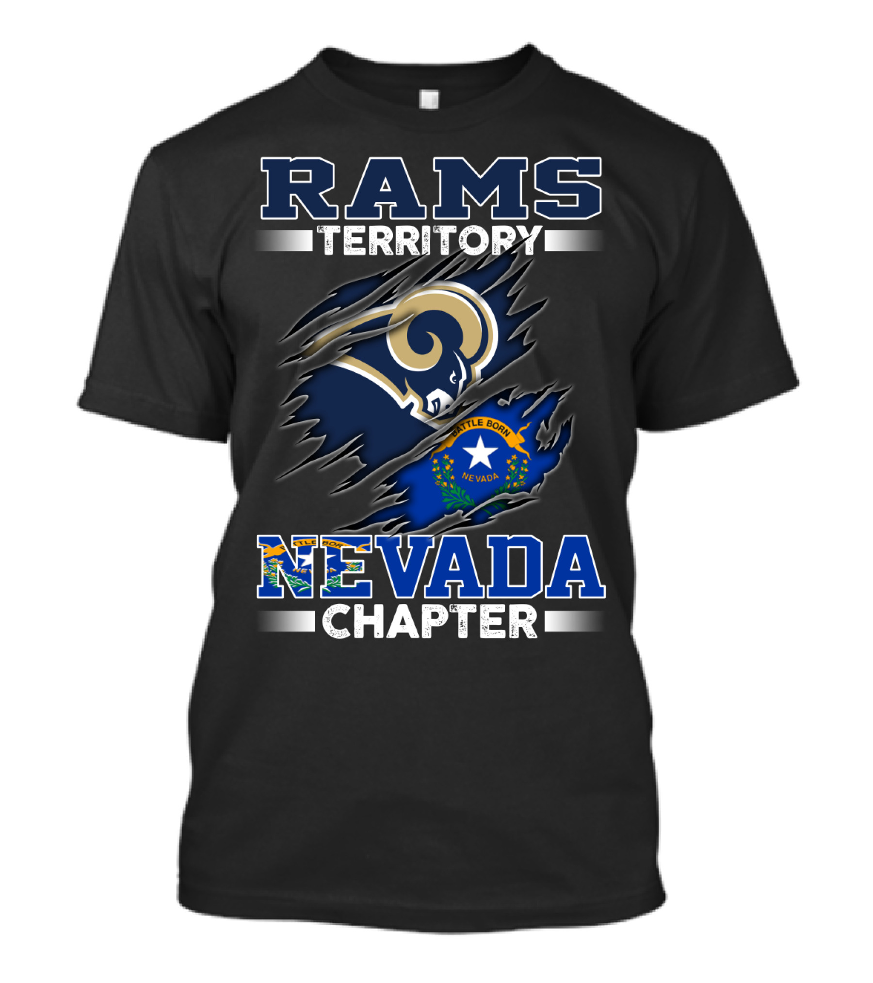 Rams Territory Nevada Chapter Battle Born Flag T-Shirt