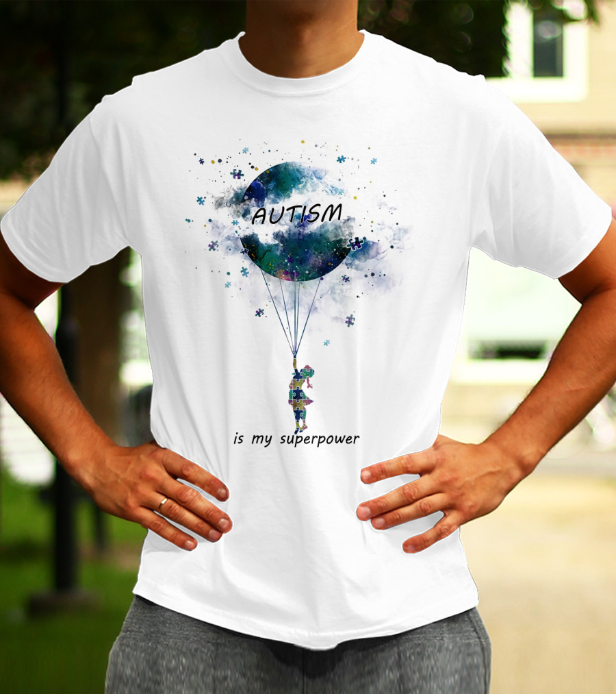 Autism Puzzle Balloon Child Is My Superpower T-Shirt