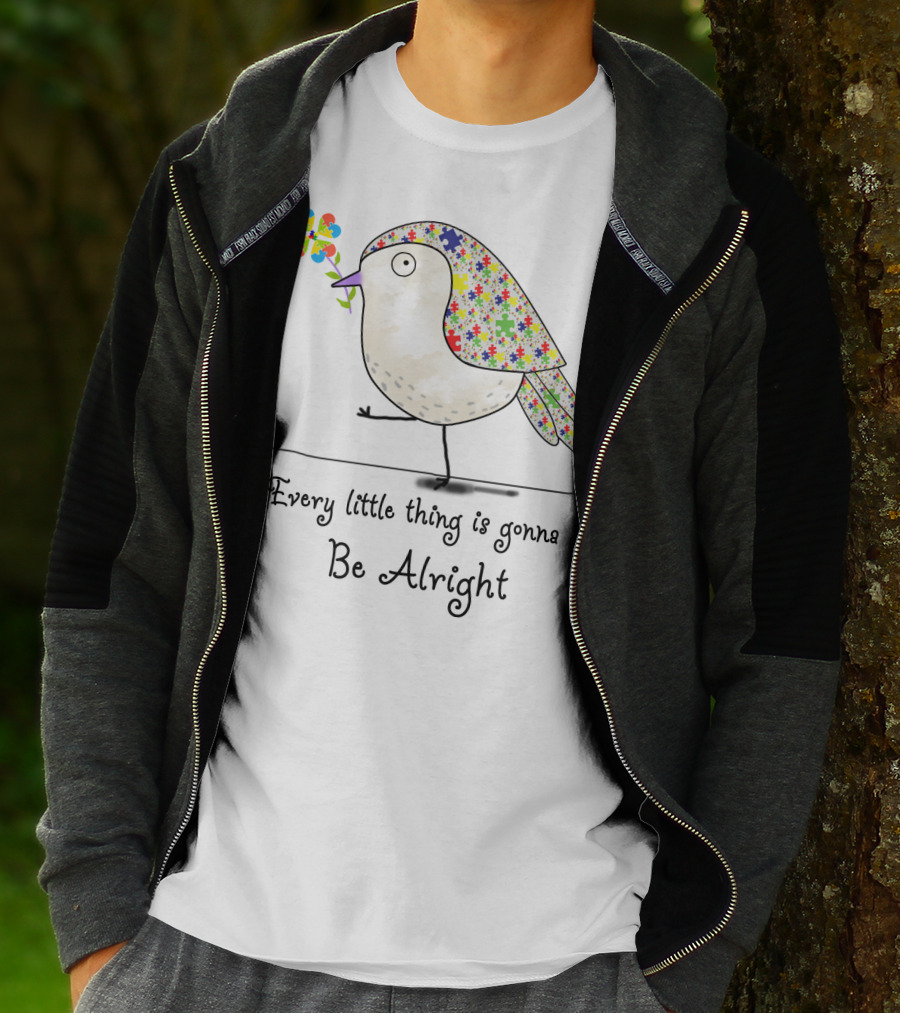 Every Little Thing Is Gonna Be Alright Puzzle Bird T-Shirt
