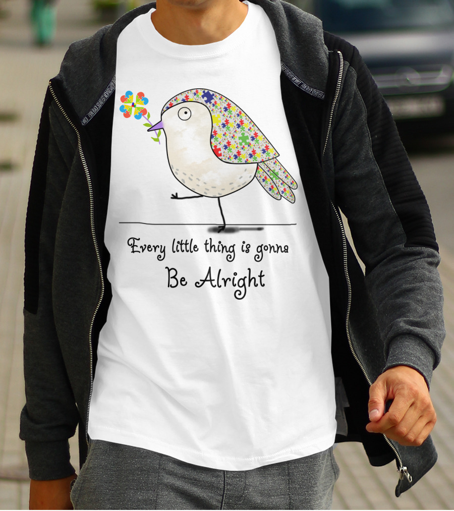 Every Little Thing Is Gonna Be Alright Puzzle Bird T-Shirt