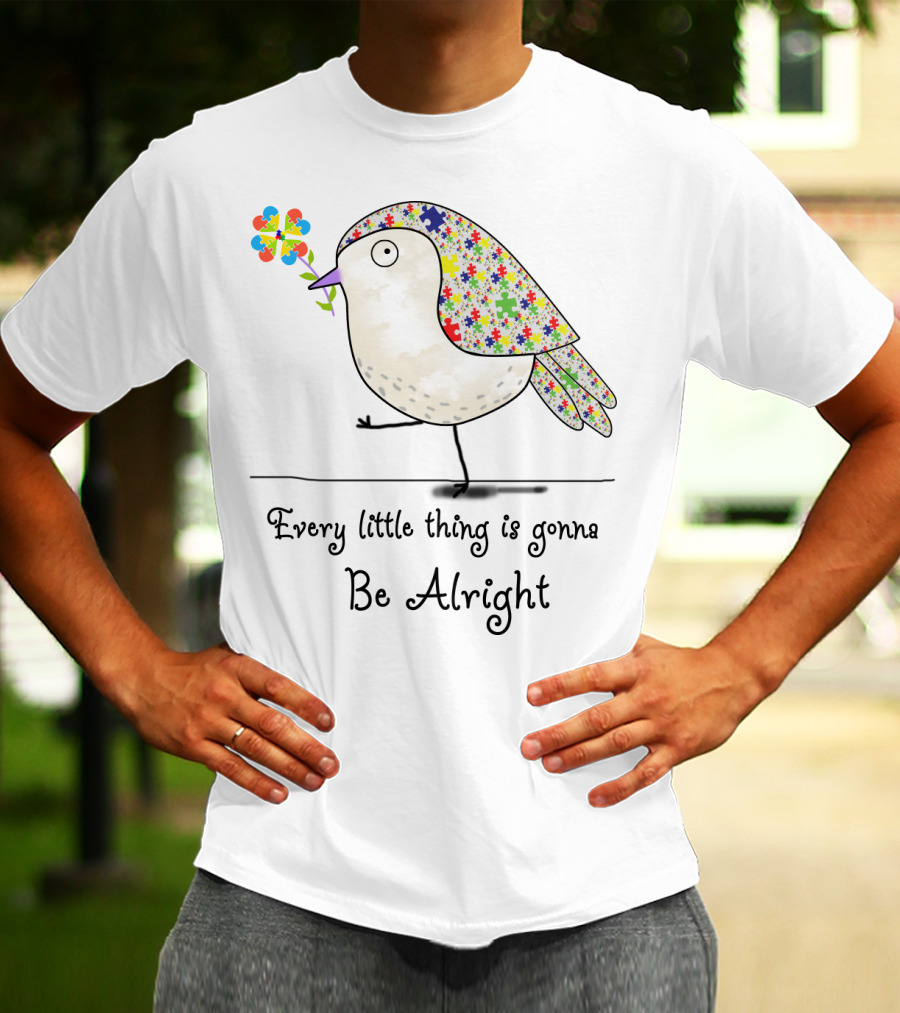 Every Little Thing Is Gonna Be Alright Puzzle Bird T-Shirt