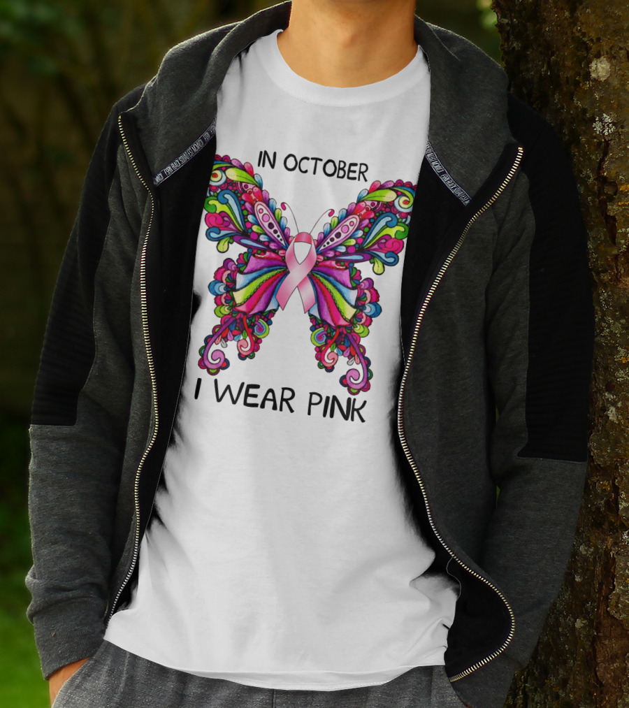 In October I Wear Pink Butterfly T-Shirt