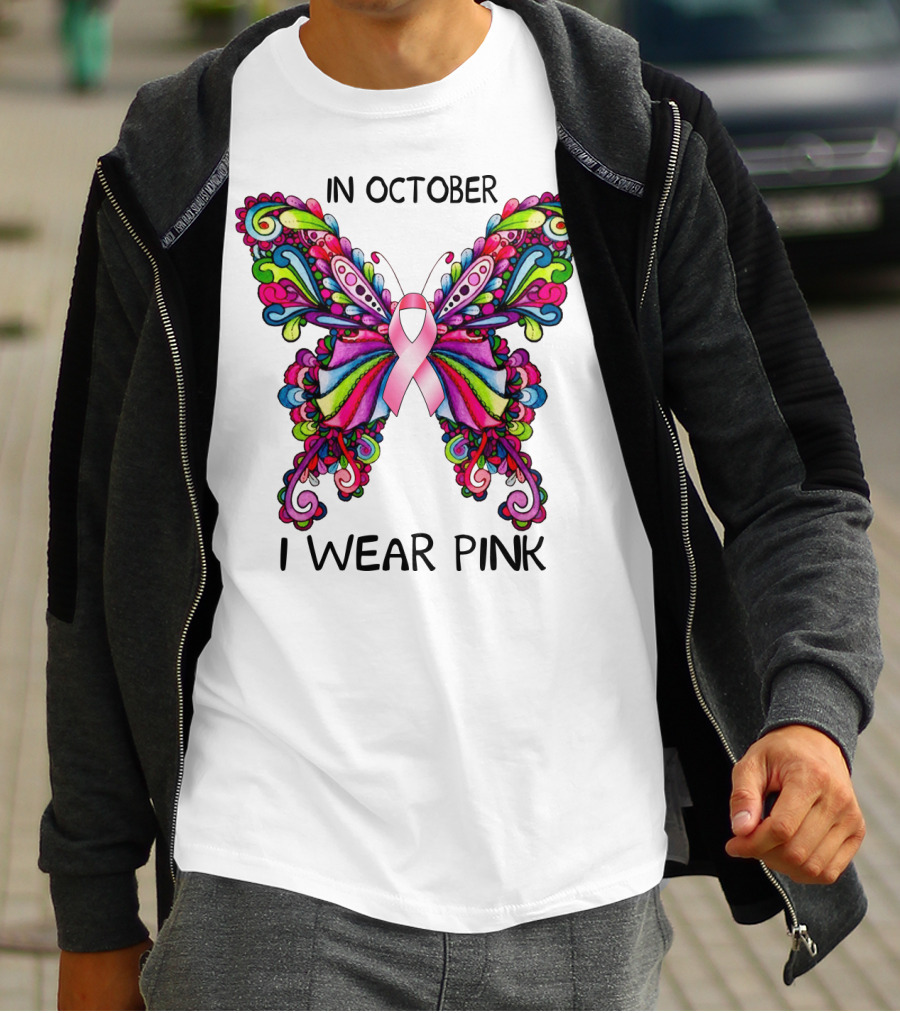 In October I Wear Pink Butterfly T-Shirt