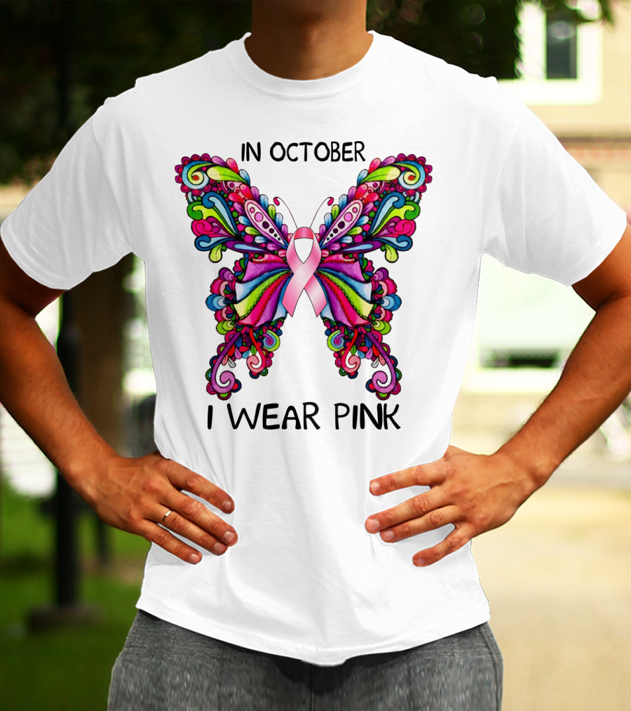 In October I Wear Pink Butterfly T-Shirt