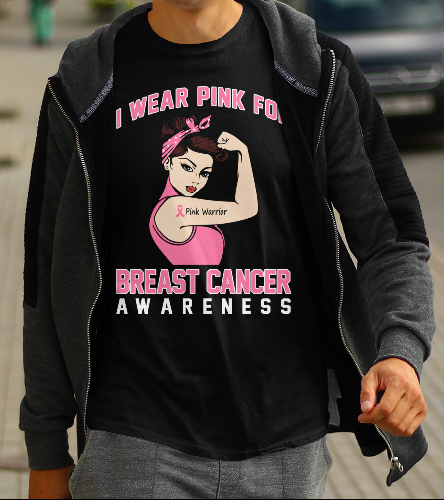 I Wear Pink For Breast Cancer Awareness Pink Warrior T-Shirt