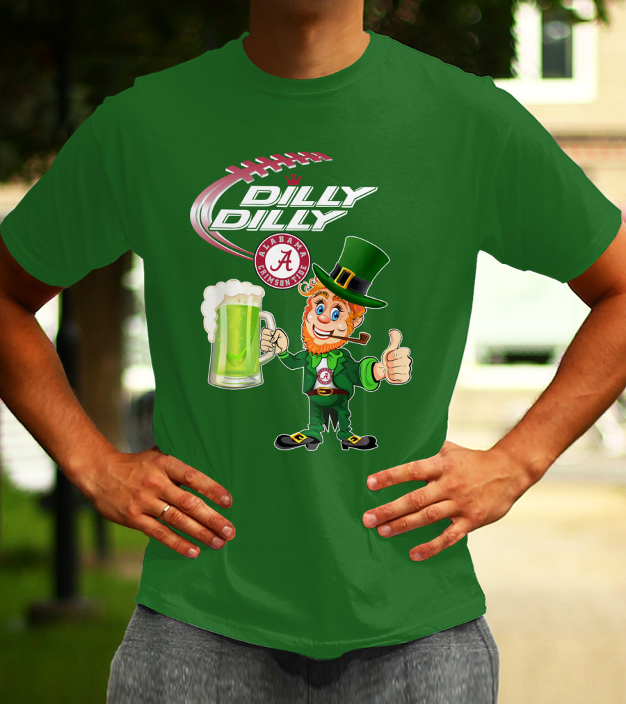 Alabama Crimson Tide Dilly Dilly Football Leprechaun T-Shirt