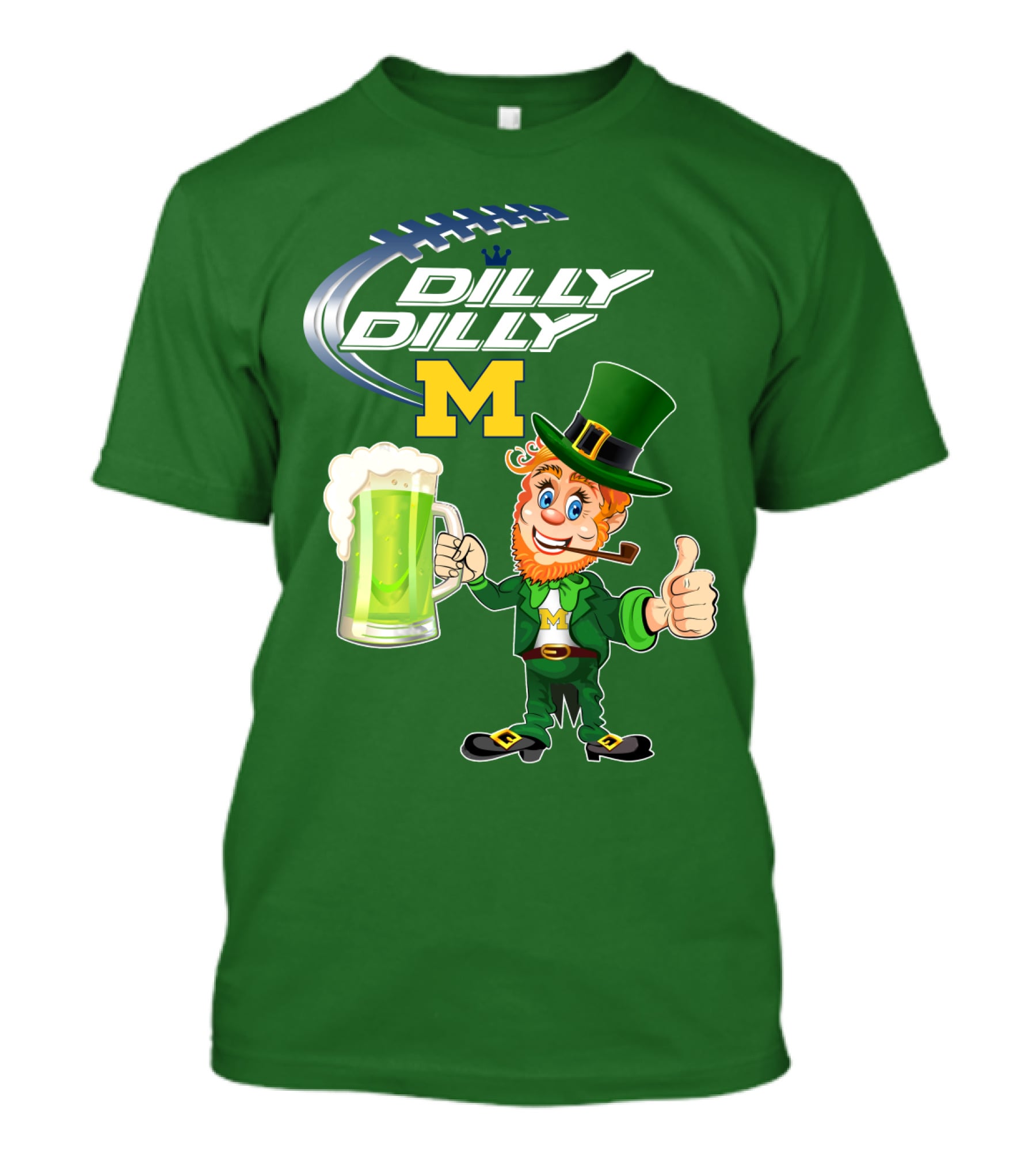 Dilly Dilly M Patrick Football Leprechaun With Green Beer T-Shirt