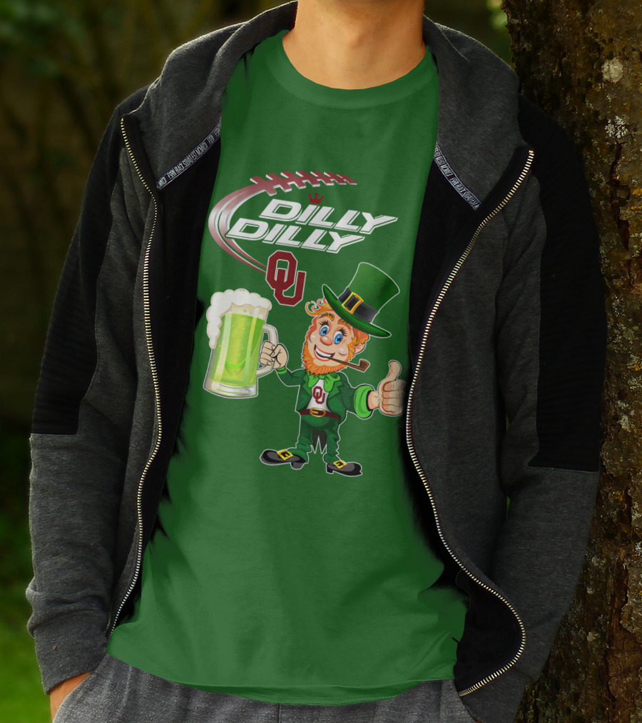 Dilly Dilly OU Football Green Beer Leprechaun T-Shirt