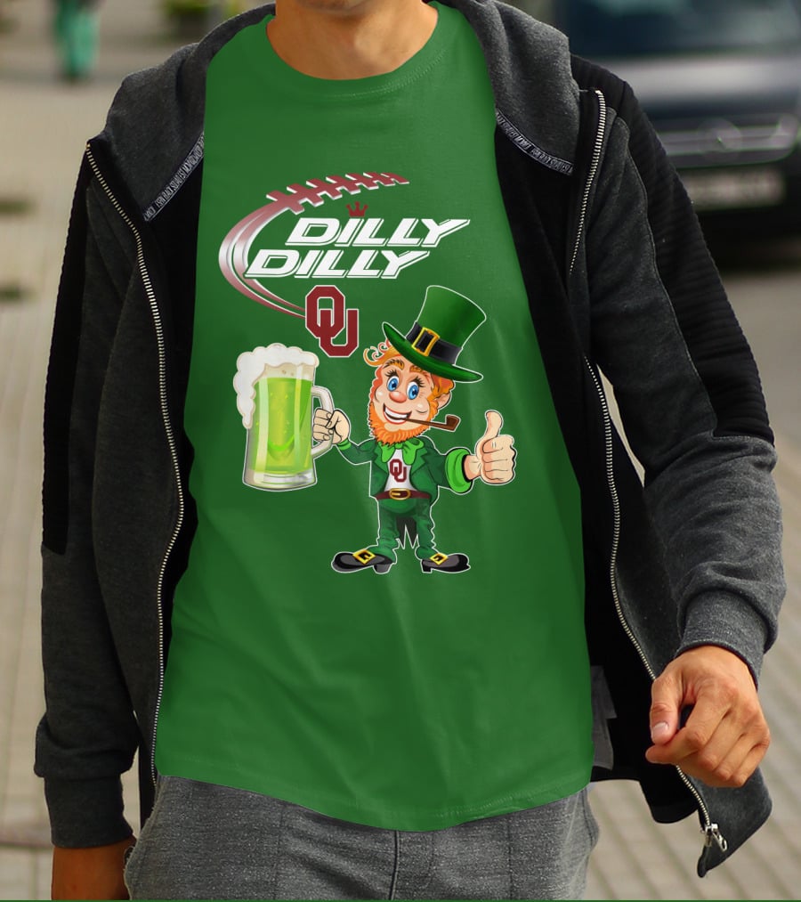 Dilly Dilly OU Football Green Beer Leprechaun T-Shirt