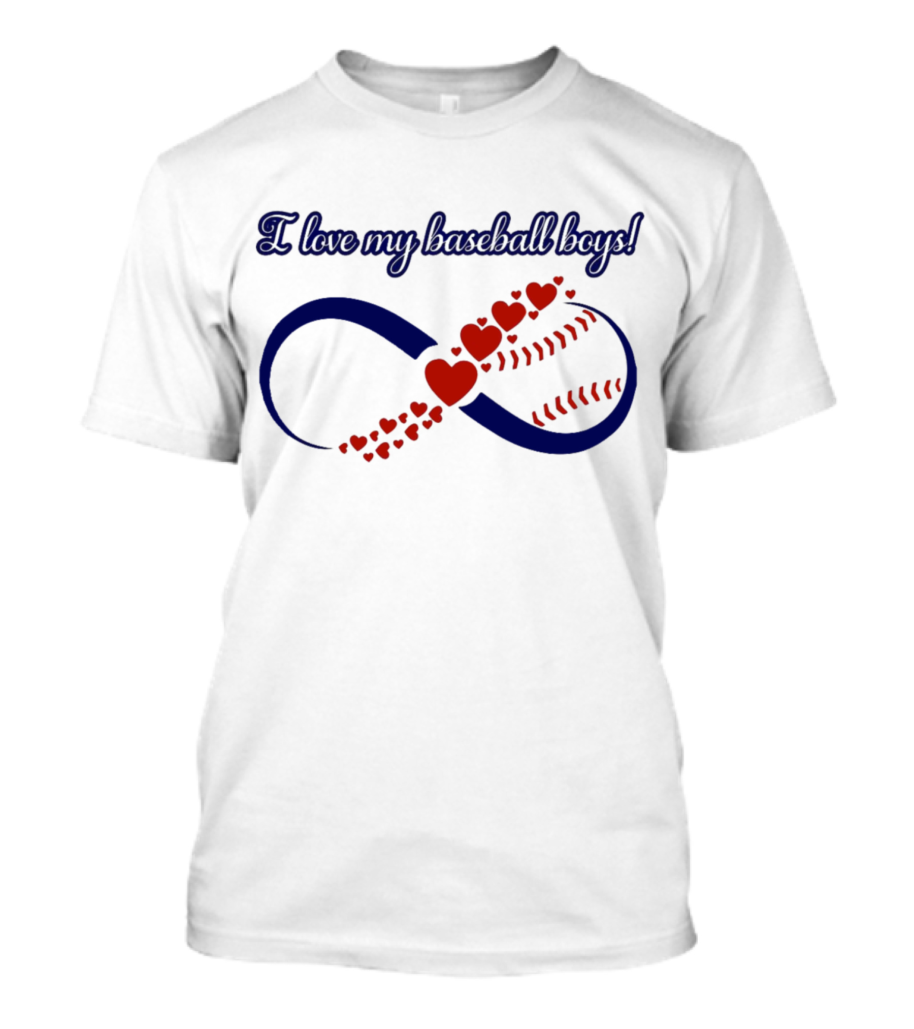 I Love My Baseball Boys Infinity Hearts T-Shirt