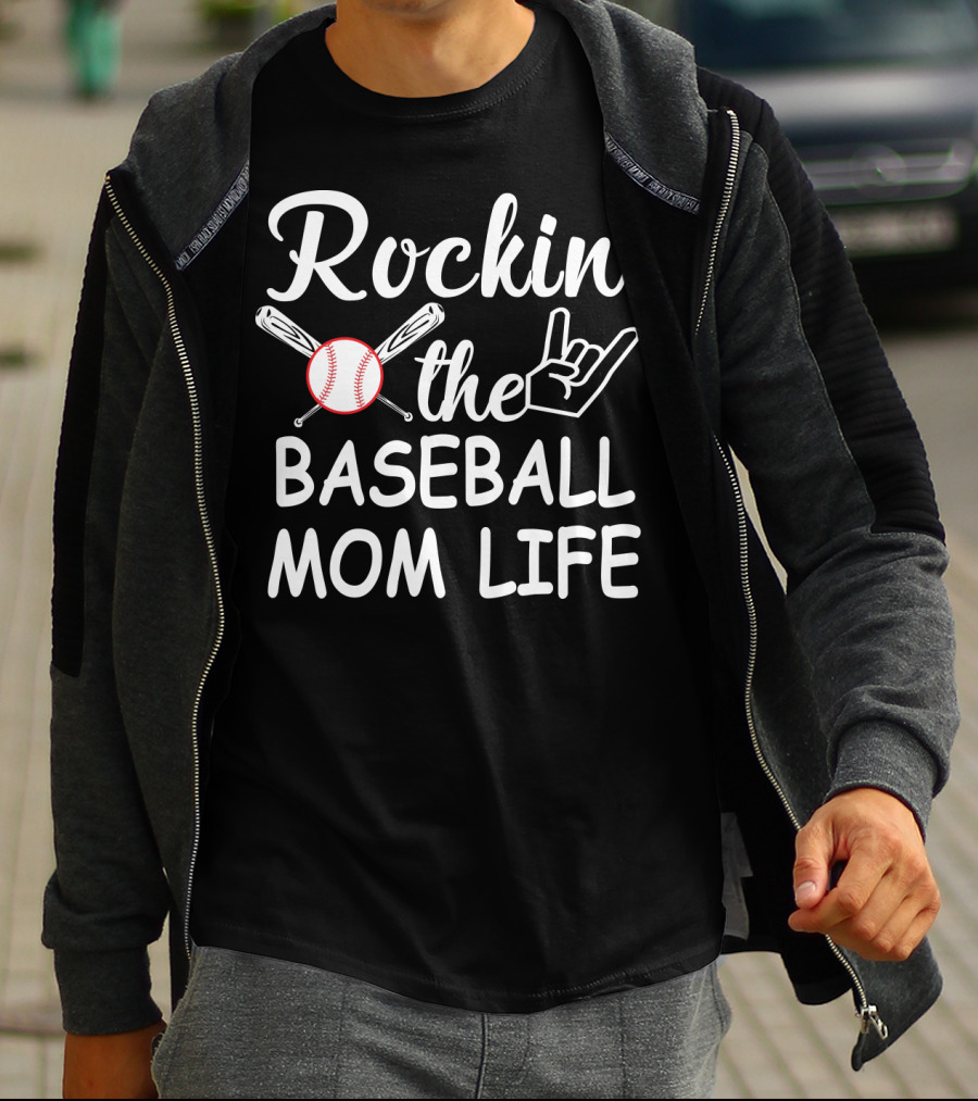 Rockin' The Baseball Mom Life With Bats And Ball T-Shirt