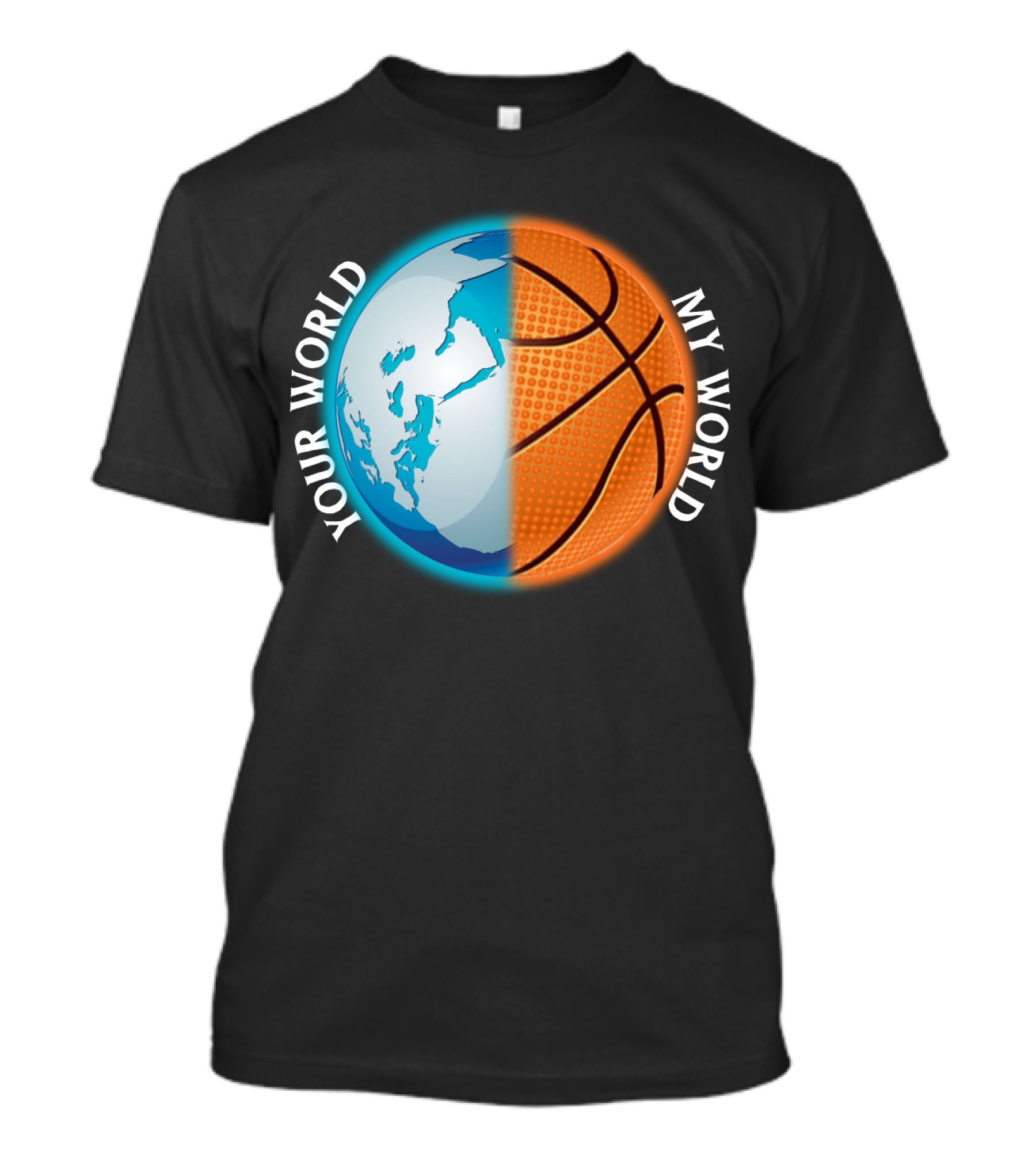 Your World My World Basketball Earth T-Shirt