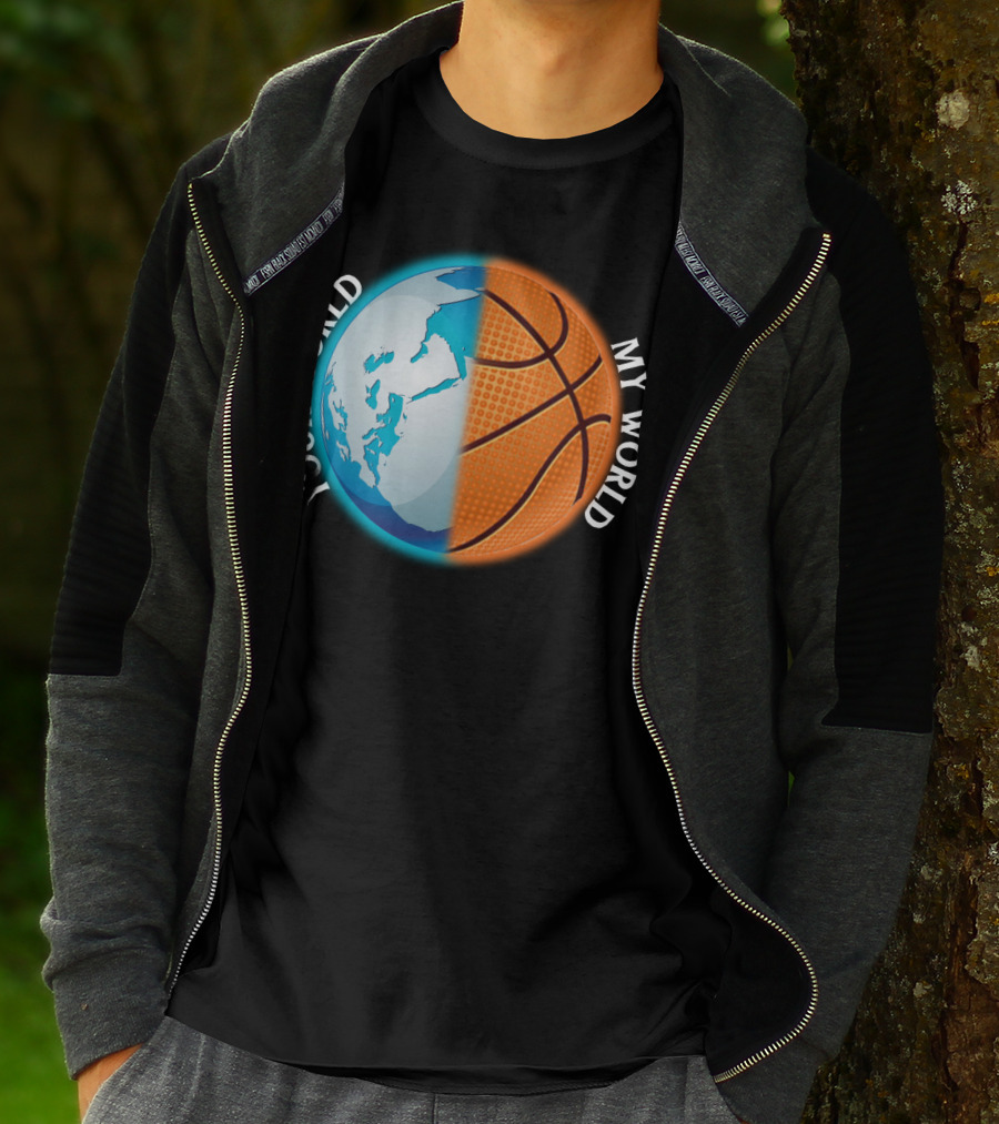 Your World My World Basketball Earth T-Shirt