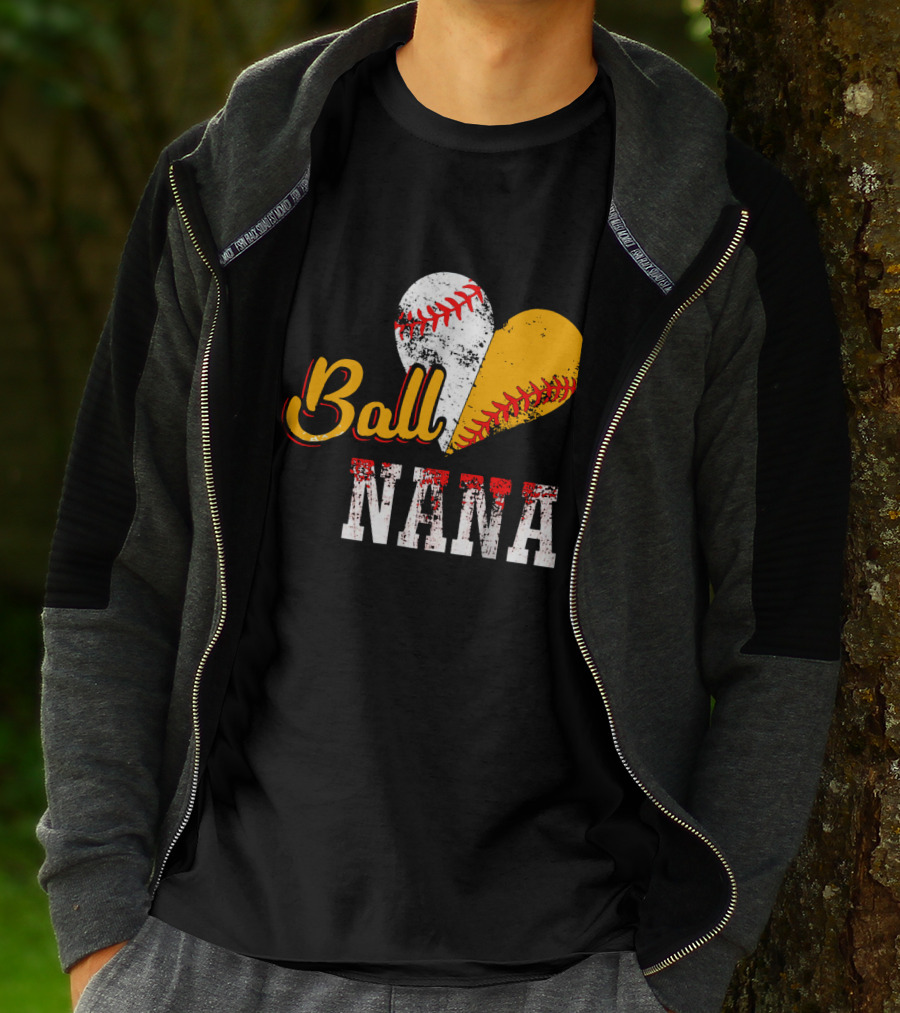 Ball Nana Baseball Heart T-Shirt