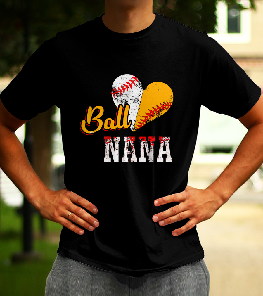 Ball Nana Baseball Heart T-Shirt