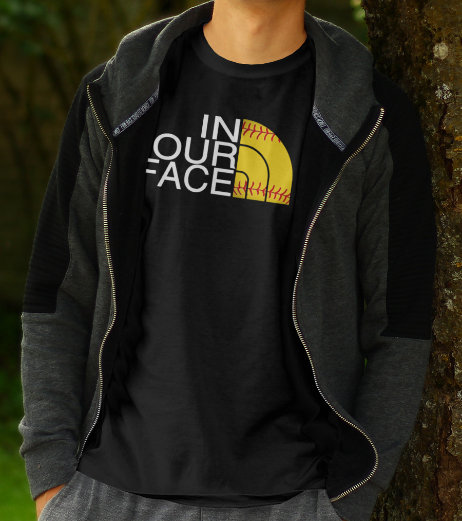 IN YOUR FACE Baseball Stitch T-Shirt