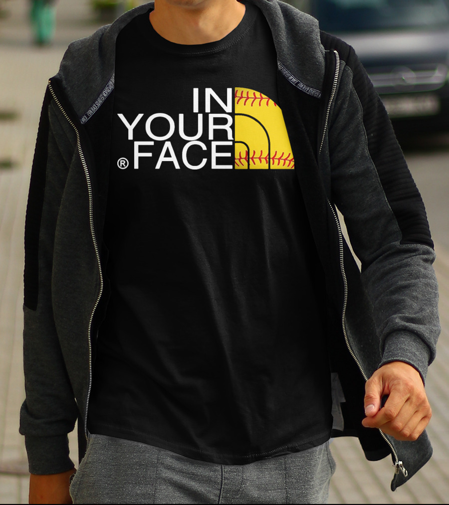 IN YOUR FACE Baseball Stitch T-Shirt