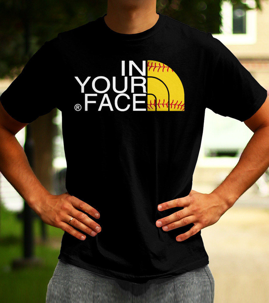 IN YOUR FACE Baseball Stitch T-Shirt