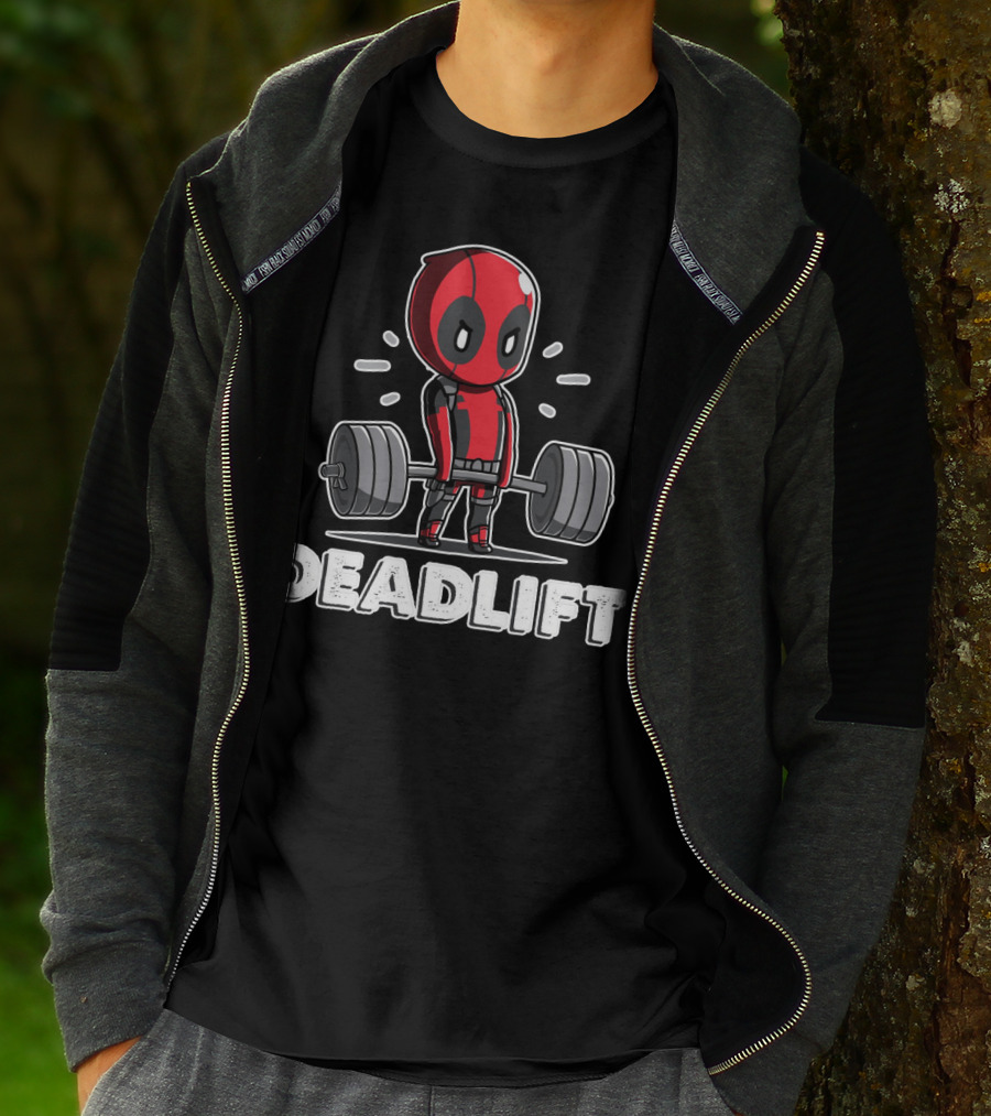 Deadlift Parody Superhero Character With Barbell T-Shirt