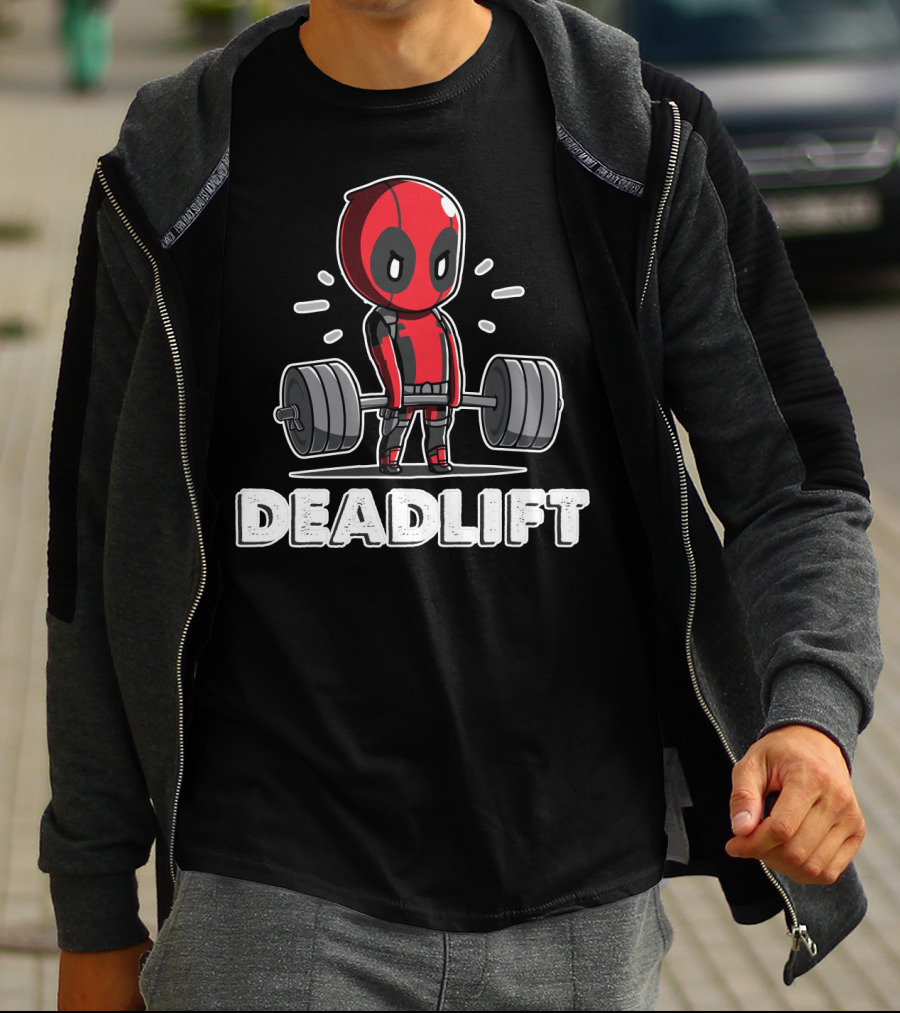 Deadlift Parody Superhero Character With Barbell T-Shirt