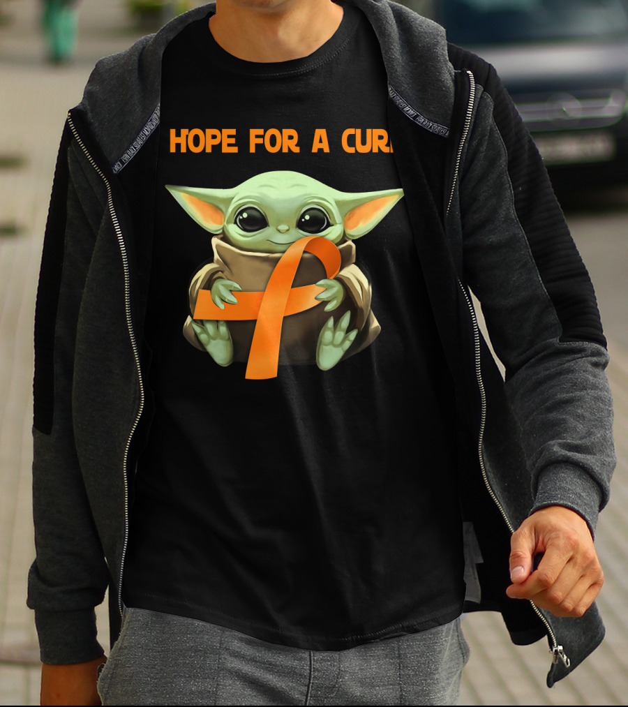Hope For A Cure Baby Yoda Orange Awareness T-Shirt