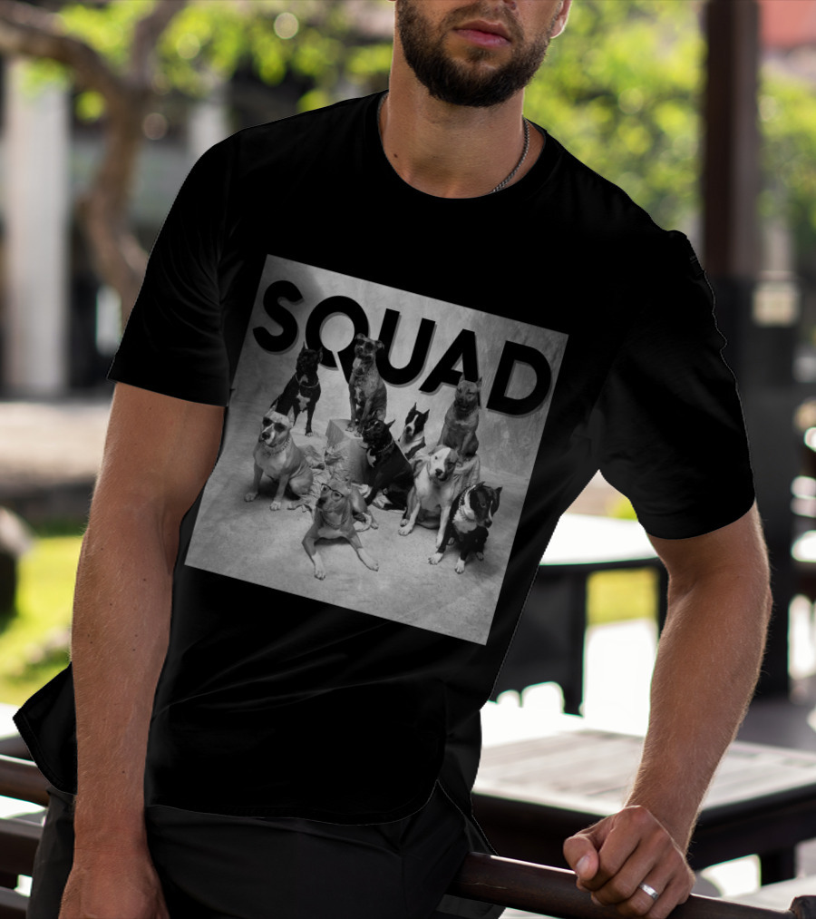 SQUAD Dog Group Black And White Photography T-Shirt