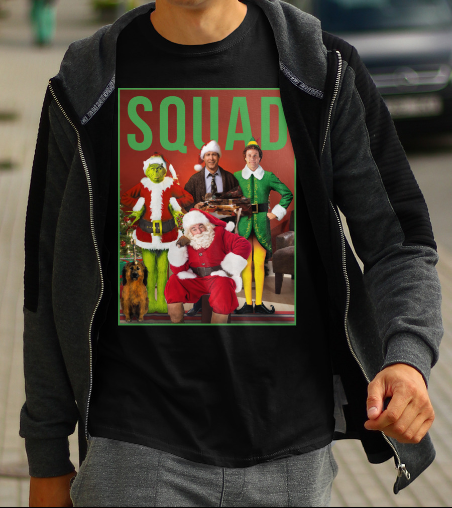 SQUAD Santa Grinch Elf Christmas Vacation T-Shirt