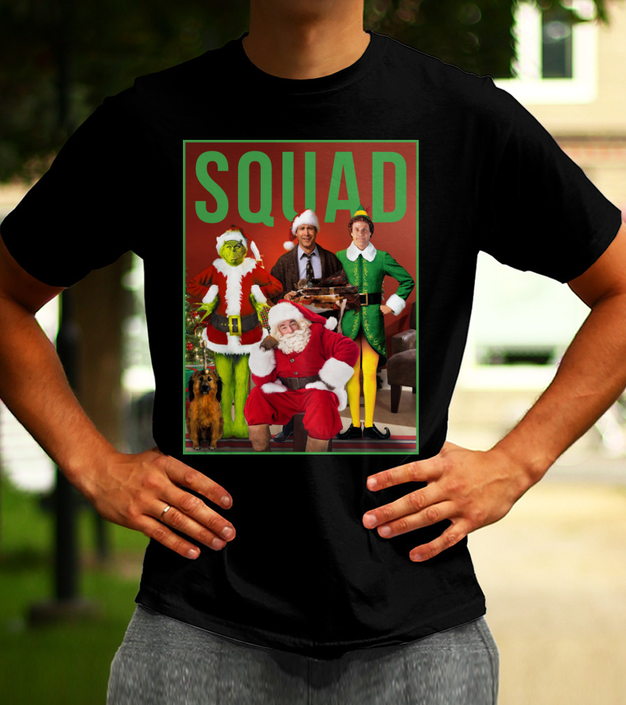 SQUAD Santa Grinch Elf Christmas Vacation T-Shirt