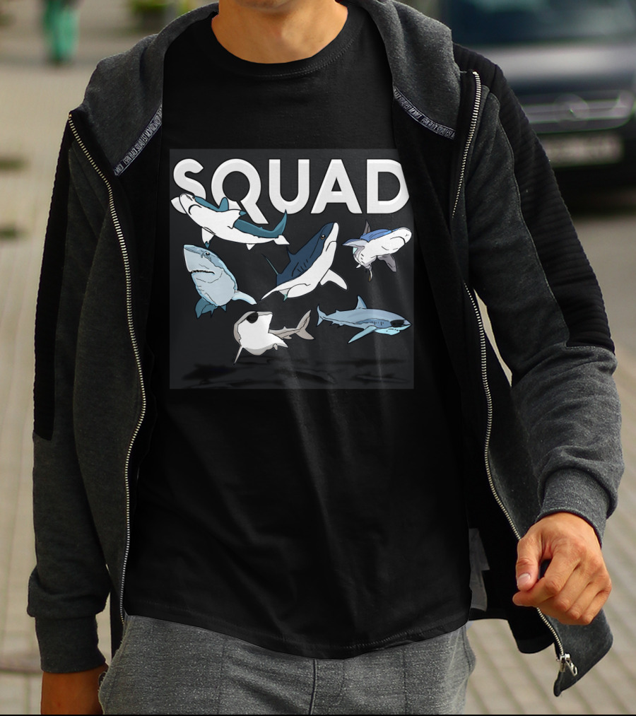 SQUAD Shark Crew Ocean Team T-Shirt