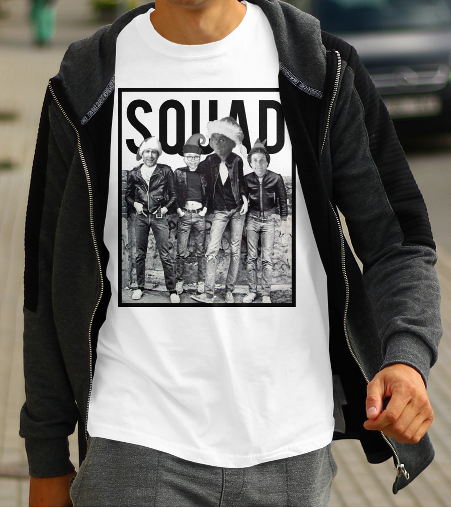 Xmas Squad Rock Band Santa Hats T-Shirt