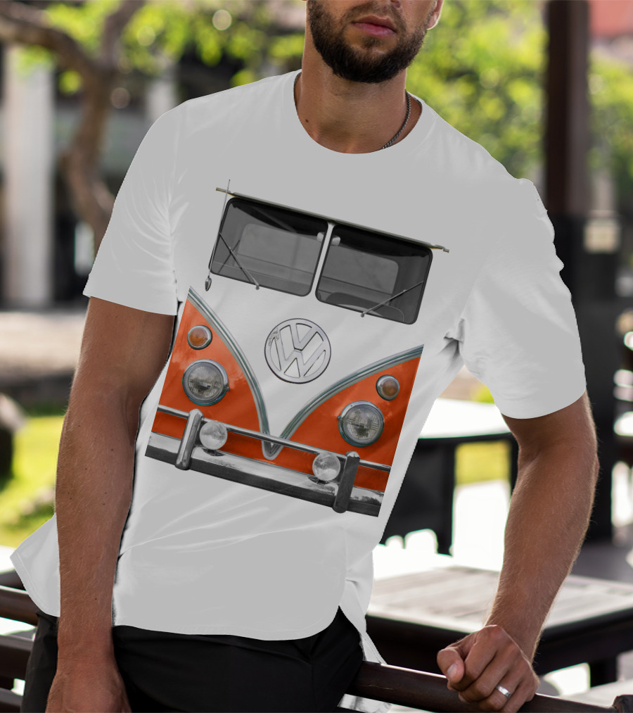 Volkswagen Orange Bus Front Vintage Look T-Shirt