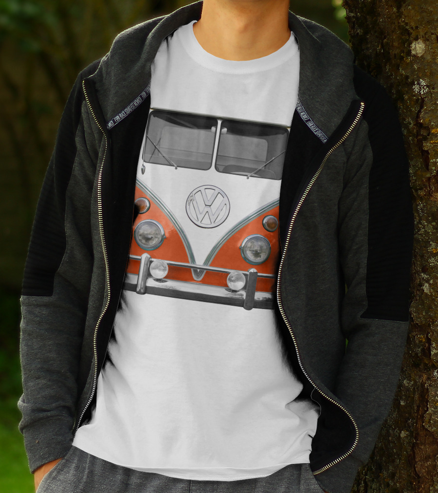 Volkswagen Orange Bus Front Vintage Look T-Shirt