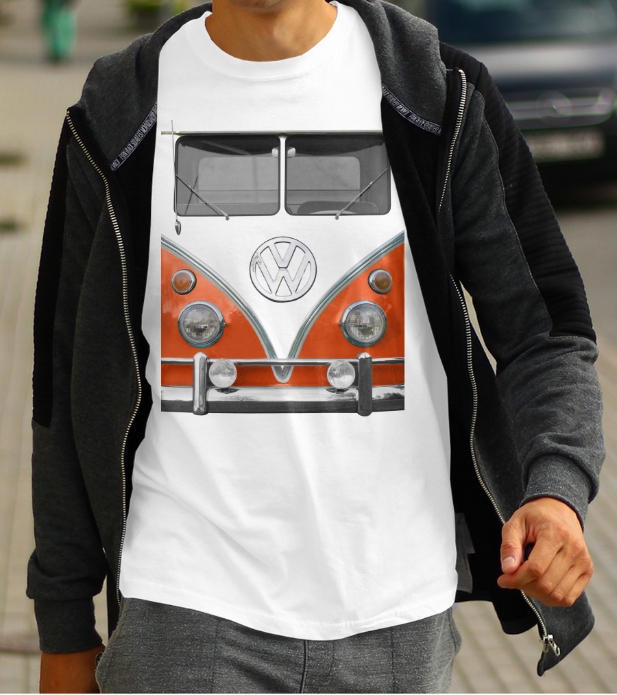 Volkswagen Orange Bus Front Vintage Look T-Shirt
