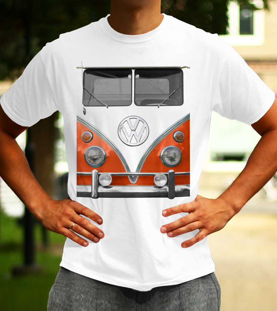 Volkswagen Orange Bus Front Vintage Look T-Shirt