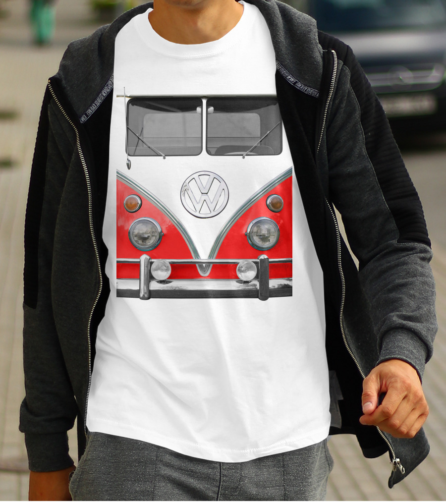 Volkswagen Camper Van Front Red And White Classic T-Shirt