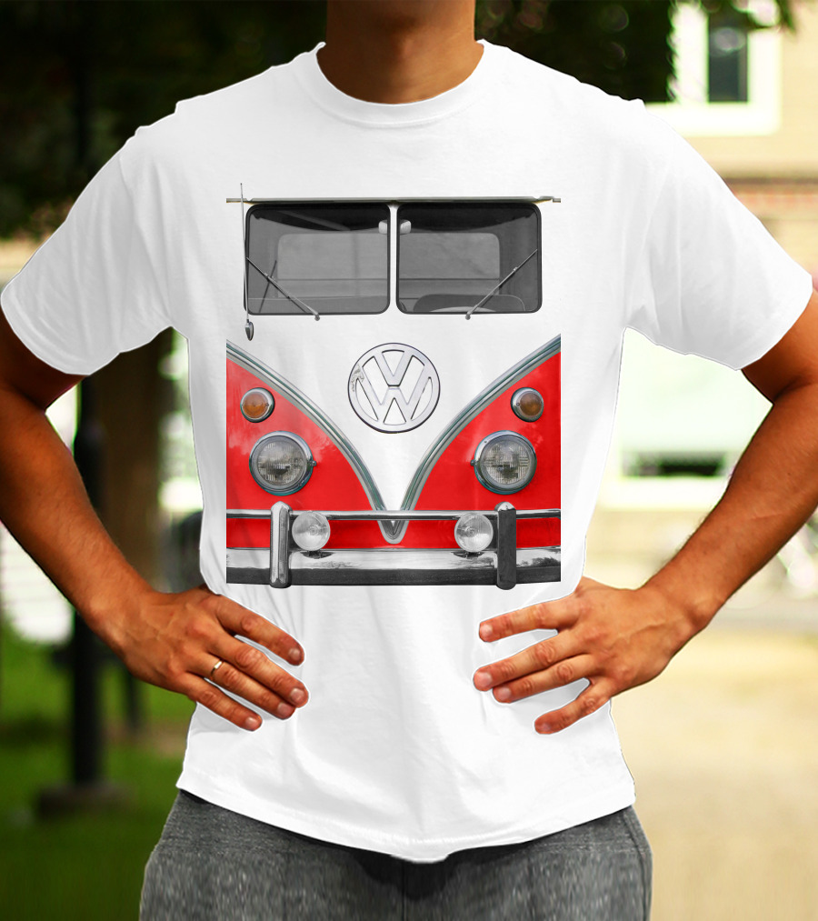 Volkswagen Camper Van Front Red And White Classic T-Shirt