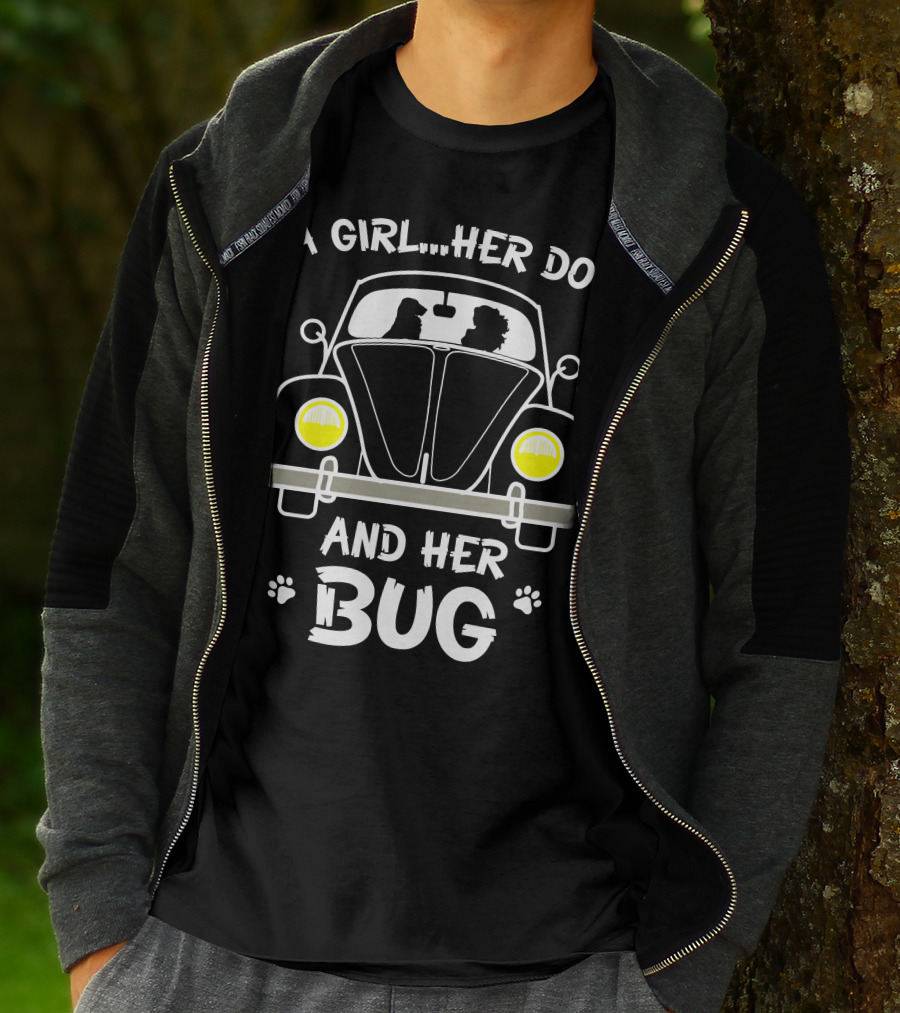 A Girl Her Dog And Her Bug T-Shirt