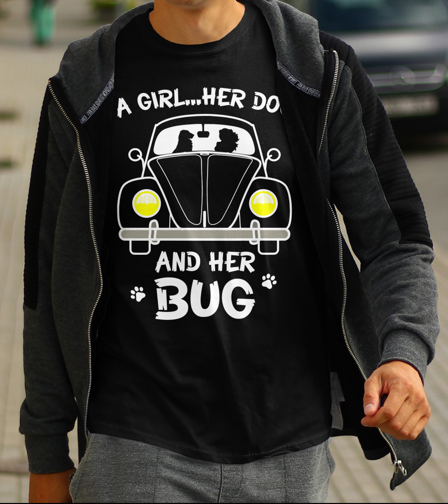 A Girl Her Dog And Her Bug T-Shirt