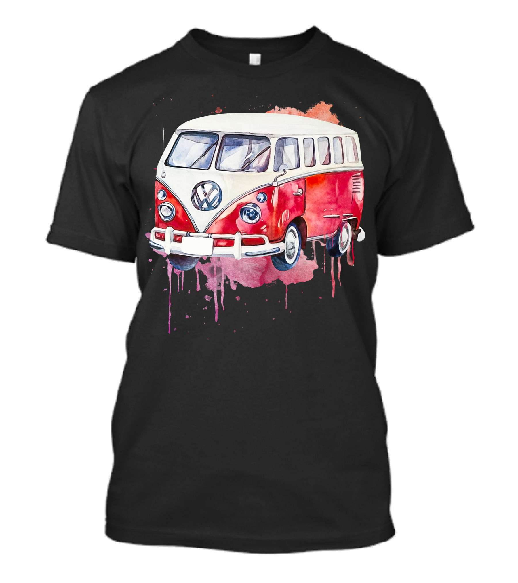 Volkswagen Camper Van Watercolor T-Shirt