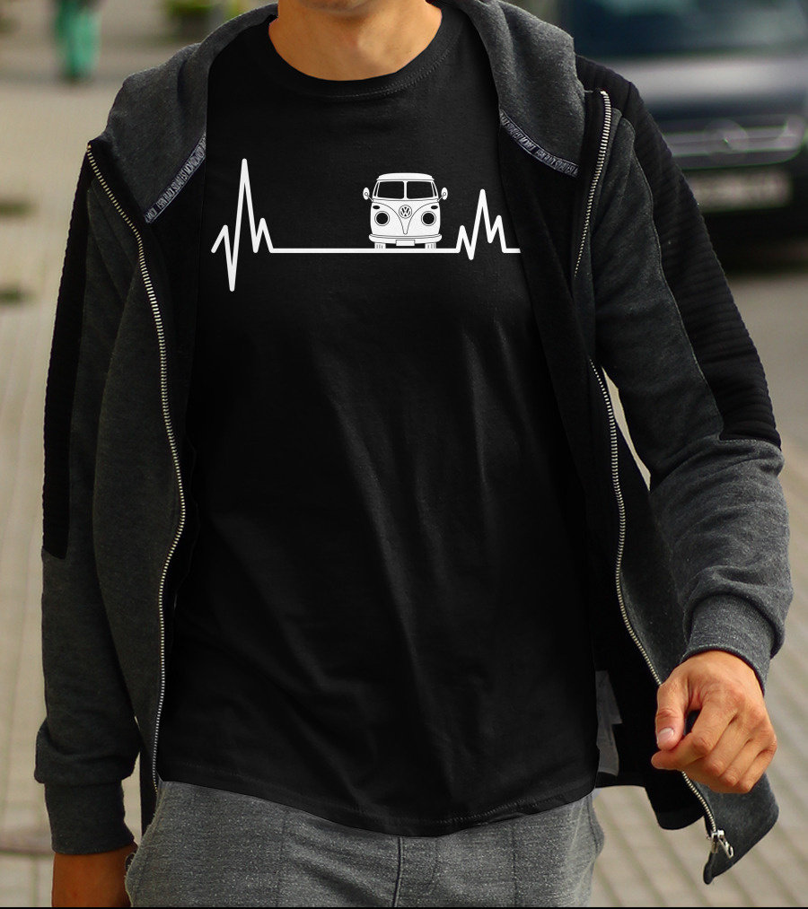 Volkswagen Van Heartbeat Line T-Shirt