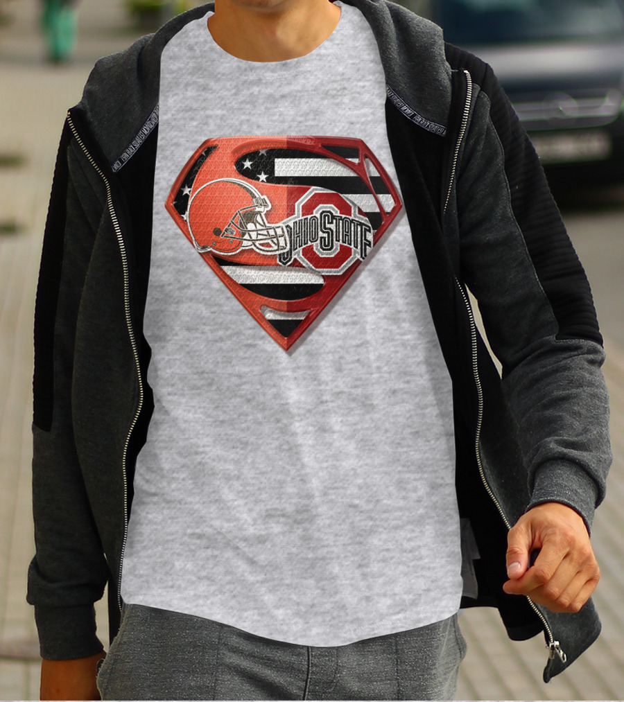 Ohio State Superman Browns Buckeye Pride T-Shirt