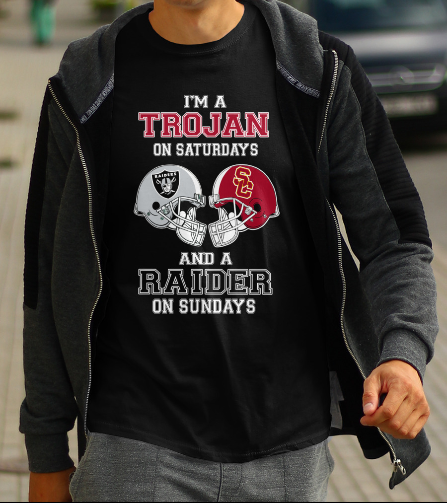I'm A Trojan On Saturdays And A Raider On Sundays T-Shirt
