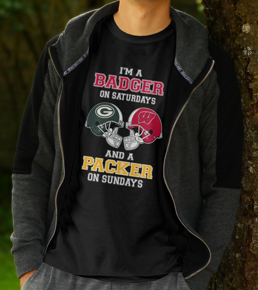 I'm A Badger On Saturdays And A Packer On Sundays T-Shirt