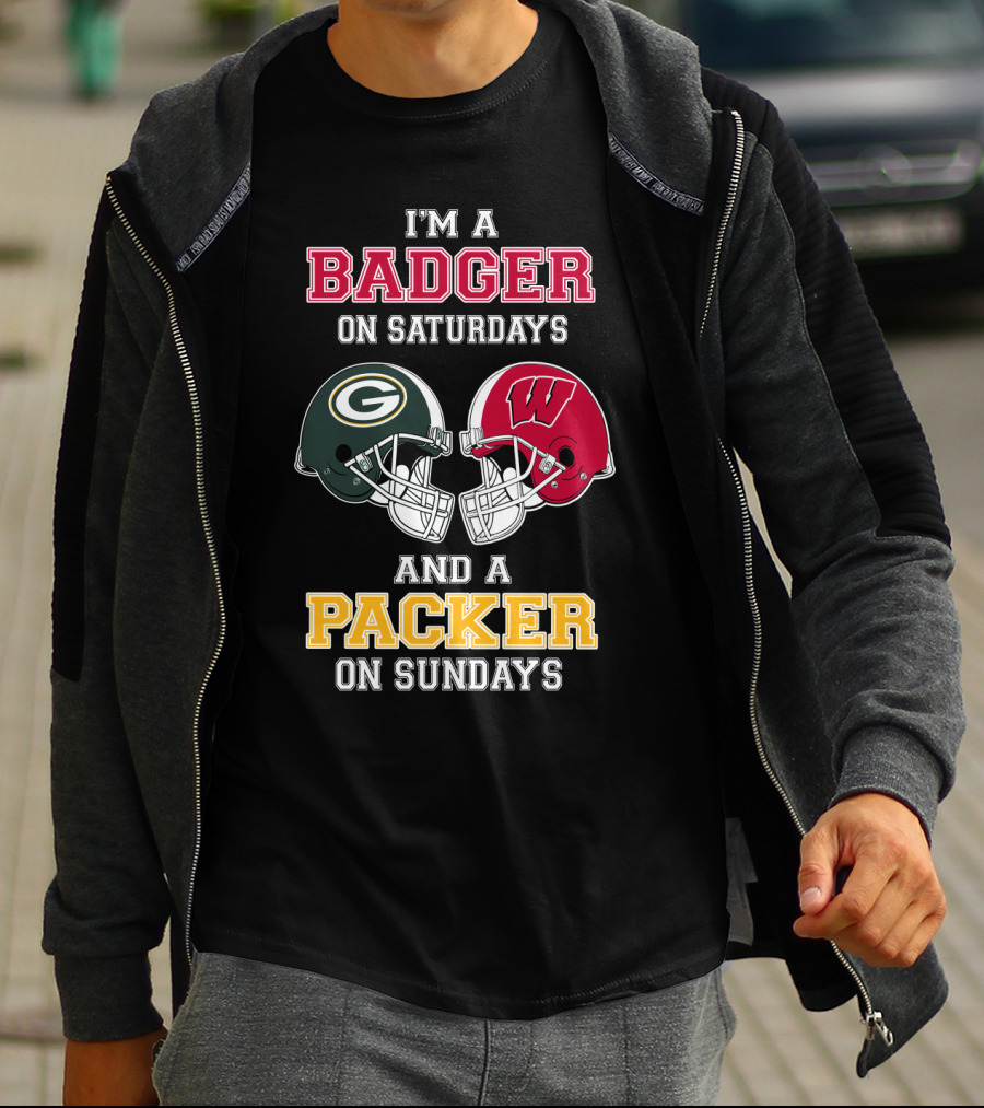 I'm A Badger On Saturdays And A Packer On Sundays T-Shirt
