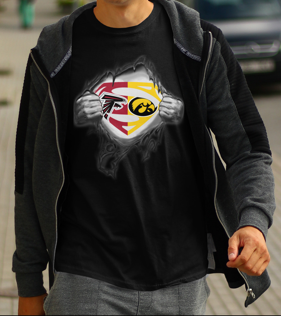 Atlanta Falcons Iowa Hawkeyes Superman Logo Mashup T-Shirt