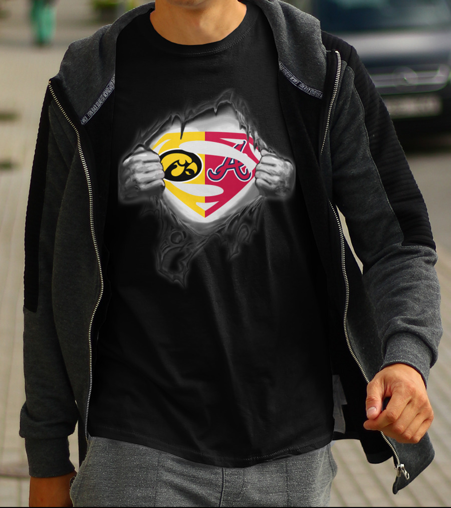 Hawkeyes Atlanta Braves Superman Symbol Crossover T-Shirt