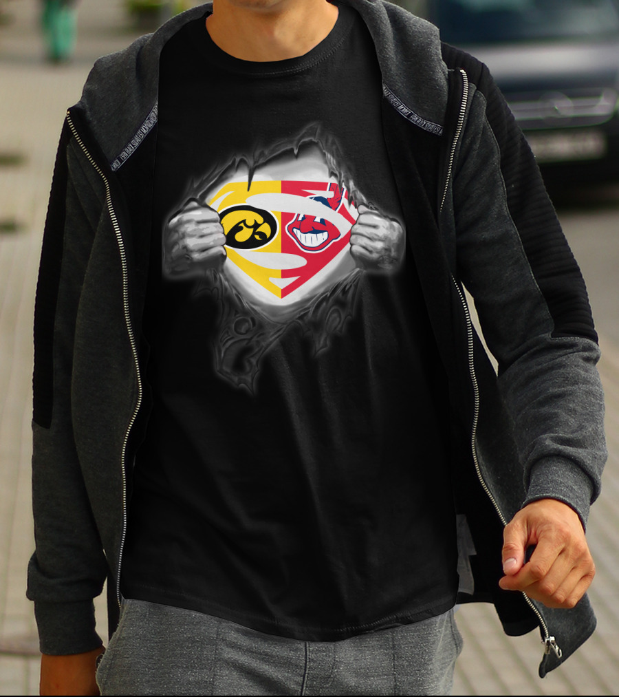 Hawkeyes Cleveland Indians Superman Logo Fusion T-Shirt