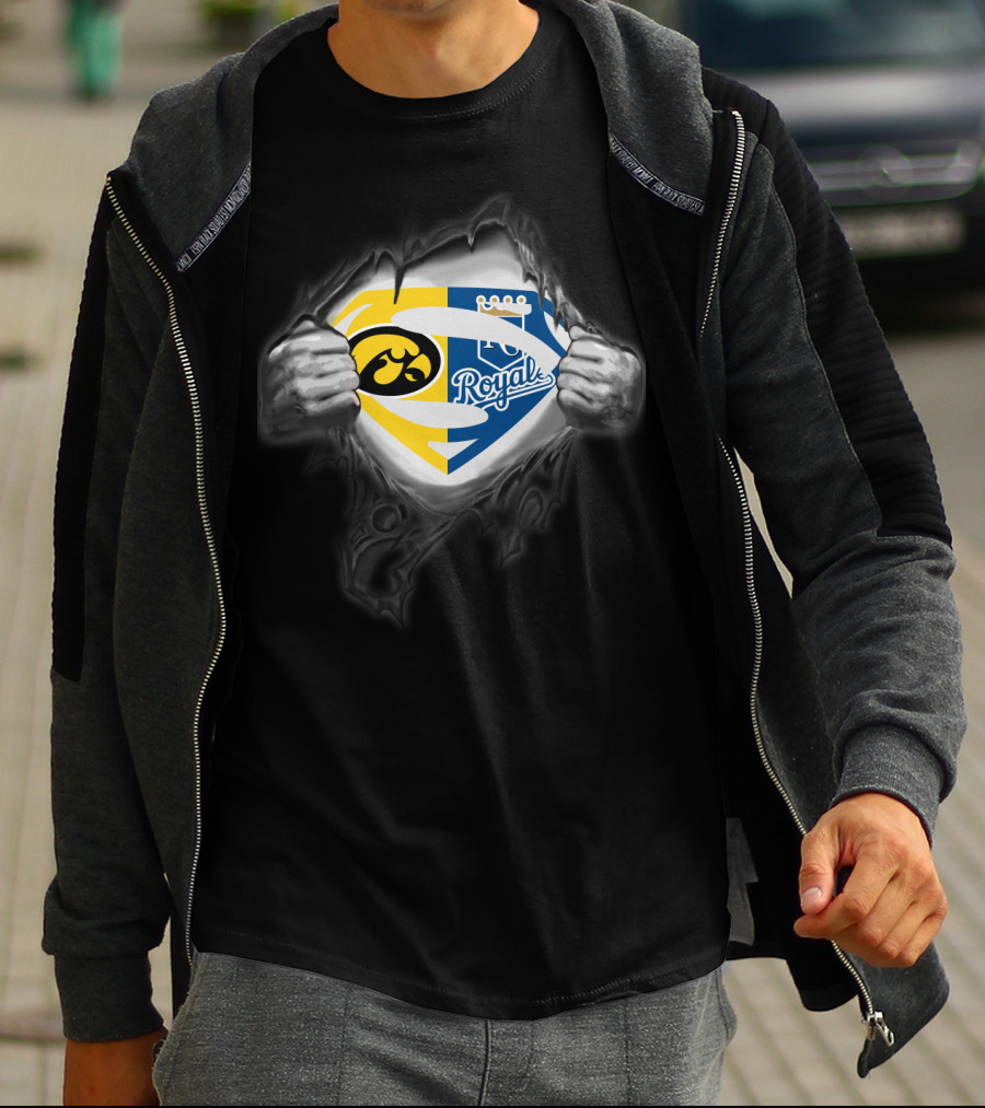 Hawkeyes Kansas City Royals Superman Logo Fusion T-Shirt